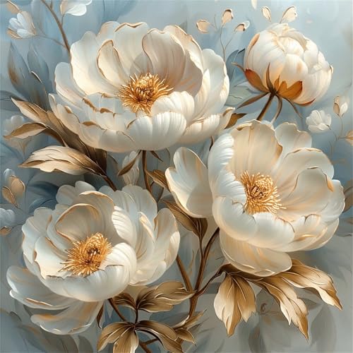 Diamond Painting 5D DIY Set für Erwachsene Klassische Weiße Blüten Diamant Malerei Bastelset Full Drill Groß Set Bilder für Home Wanddeko Basteln Embroidery Painting 30x30cm Round Drill RS00077 Diamond Painting 5D DIY Set für Erwachsene Klassische Weiße Blüten Diamant Malerei Bastelset Full Drill Groß Set Bilder für Home Wanddeko Basteln Embroidery Painting 30x30cm Round Drill RS00077 von Generisch