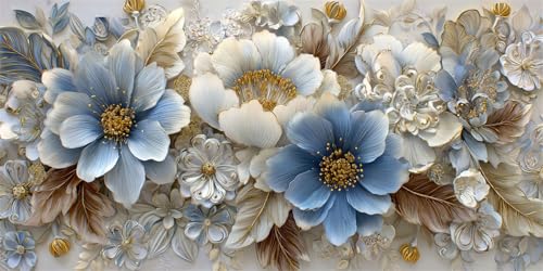 Diamond Painting Erwachsene, DIY 5D Blaue Blumen Diamant Painting Bilder für Kinder Anfänger, Diamant Malerei Set Runde Steine Voll Diamant Kunst Kits Cross Stickerei für Wand Dekor 90x180cm, P199 Diamond Painting Erwachsene, DIY 5D Blaue Blumen Diamant Painting Bilder für Kinder Anfänger, Diamant Malerei Set Runde Steine Voll Diamant Kunst Kits Cross Stickerei für Wand Dekor 90x180cm, P199 von Generisch