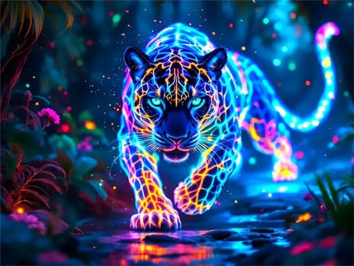 Diamond Painting Erwachsene, DIY 5D Blauer Leopard Diamant Painting Bilder für Kinder Anfänger, Diamant Malerei Set Eckige Steine Voll Cross Stickerei Kunst Kits Basteln für Wand Dekor 50x70cm H1792 Diamond Painting Erwachsene, DIY 5D Blauer Leopard Diamant Painting Bilder für Kinder Anfänger, Diamant Malerei Set Eckige Steine Voll Cross Stickerei Kunst Kits Basteln für Wand Dekor 50x70cm H1792 von Generisch