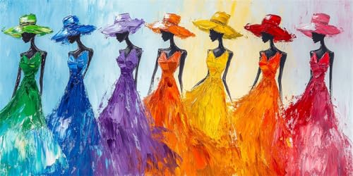 Diamond Painting Erwachsene, DIY 5D Bunte Frau Diamant Painting Bilder für Kinder Anfänger, Diamant Malerei Set Eckige Steine Voll Diamant Kunst Kits Cross Stickerei für Home Wand Dekor 70x140cm, P795 von Generisch