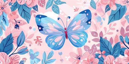 Diamond Painting Erwachsene, Diamant Painting Bilder Blauer Schmetterling 100x200cm, 5D Eckige Steine Vollbohrer Diamant Malerei Set, DIY Mosaikherstellung Stickerei Kreuzstich für Wand Dekor, P6069 von Generisch