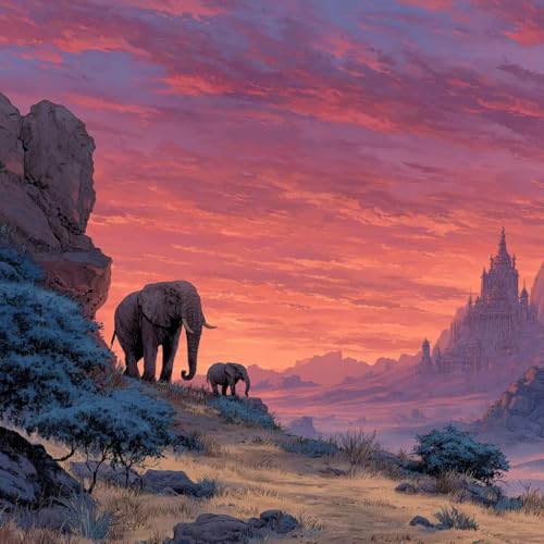 Diamond Painting Erwachsene Elefant Diamond Painting Kinder Baum, DIY 5D Bastelset Erwachsene Full Drill Eckige Stickerei Kreuzstich Anfänger Malerei für Home Wall Decor, Geschenk 80x80cm 2-1M29 von Generisch
