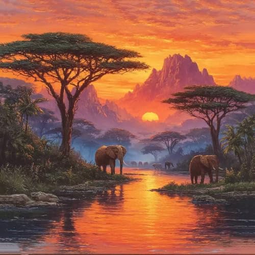 Diamond Painting Erwachsene Elefant Diamond Painting Kinder Sonnenuntergang, DIY 5D Bastelset Erwachsene Full Drill Eckige Stickerei Kreuzstich Anfänger Malerei für Home Wall Decor 100x100cm M-4H50 Diamond Painting Erwachsene Elefant Diamond Painting Kinder Sonnenuntergang, DIY 5D Bastelset Erwachsene Full Drill Eckige Stickerei Kreuzstich Anfänger Malerei für Home Wall Decor 100x100cm M-4H50 von Generisch