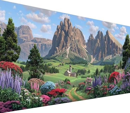Diamond Painting Erwachsene Groß XXL Anlage, 5D Diamond Painting Berg, DIY Voller (Runde) Diamant Anfänger Basteln Set, Stickerei Kreuzstich Malerei für Zimmer Deko Art, Geschsenk 50x100cm U-2J46 von Generisch