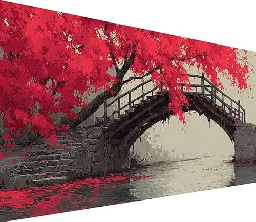 Diamond Painting Erwachsene Groß XXL Baum, 5D Diamond Painting BrüCke, DIY Voller (Runde) Diamant Anfänger Basteln Set, Stickerei Kreuzstich Malerei für Zimmer Deko Art, Geschsenk 50x100cm 3-9982 von Generisch