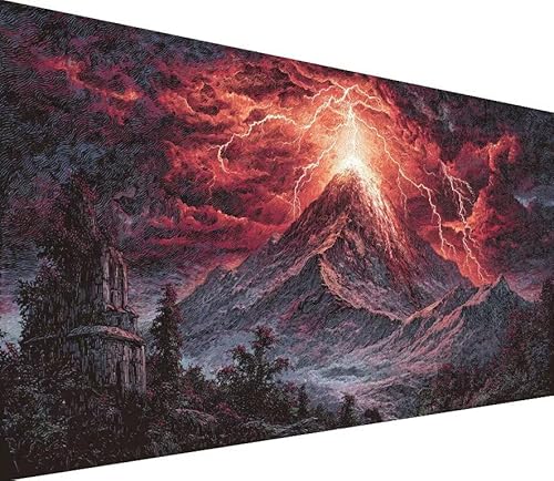 Diamond Painting Erwachsene Groß XXL Berg, 5D Diamond Painting Anlage, DIY Voller (Runde) Diamant Anfänger Basteln Set, Stickerei Kreuzstich Malerei für Zimmer Deko Art, Geschsenk 60x120cm 1-6231 von Generisch