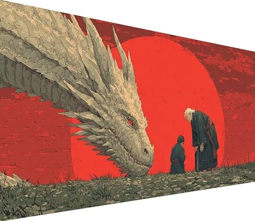 Diamond Painting Erwachsene Groß XXL Drachen, 5D Diamond Painting Sonne, DIY Voller (Runde) Diamant Anfänger Basteln Set, Stickerei Kreuzstich Malerei für Zimmer Deko Art, Geschsenk 80x160cm D-4523 von Generisch