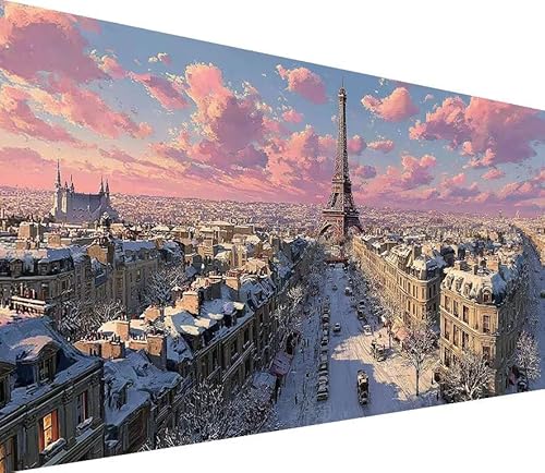 Diamond Painting Erwachsene Groß XXL Eiffelturm, 5D Diamond Painting Stadt, DIY Voller (Runde) Diamant Anfänger Basteln Set, Kreuzstich Malerei für Zimmer Deko Art, Geschsenk für Frau 60x120cm P-6V83 von Generisch