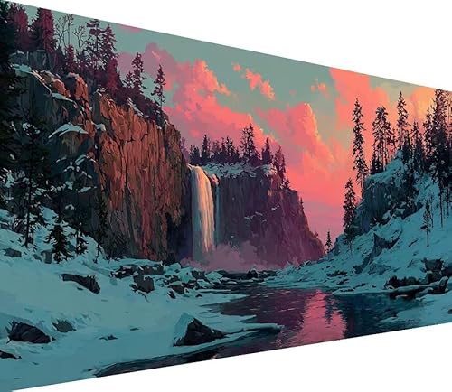 Diamond Painting Erwachsene Groß XXL Fallen, 5D Diamond Painting Fluss, DIY Voller (Runde) Diamant Anfänger Basteln Set, Stickerei Kreuzstich Malerei für Zimmer Deko Art, Geschsenk 60x120cm E-2477 von Generisch
