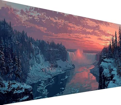 Diamond Painting Erwachsene Groß XXL Fallen, 5D Diamond Painting Schnee, DIY Voller (Runde) Diamant Anfänger Basteln Set, Stickerei Kreuzstich Malerei für Zimmer Deko Art, Geschsenk 80x160cm 3-JG49 von Generisch