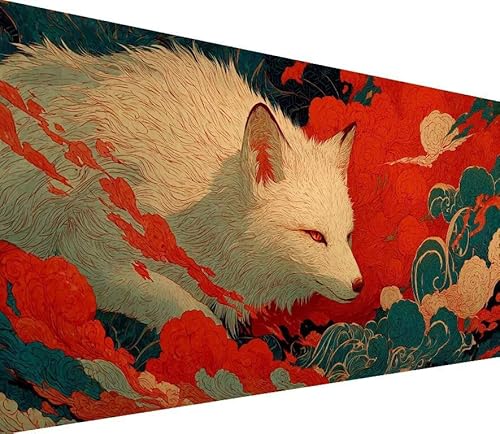 Diamond Painting Erwachsene Groß XXL Fuchs, 5D Diamond Painting Mond, DIY Voller (Runde) Diamant Anfänger Basteln Set, Stickerei Kreuzstich Malerei für Zimmer Deko Art, Geschsenk 60x120cm G-6U39 von Generisch
