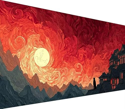 Diamond Painting Erwachsene Groß XXL Mond, 5D Diamond Painting Architektur, DIY Voller (Runde) Diamant Anfänger Basteln Set, Kreuzstich Malerei für Zimmer Deko Art, Geschsenk für Frau 30x60cm 4-NJ70 von Generisch