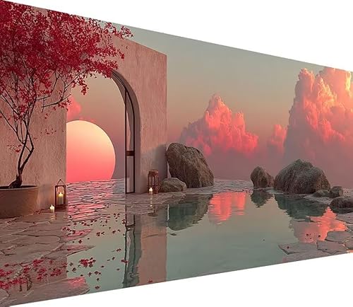 Diamond Painting Erwachsene Groß XXL Mond, 5D Diamond Painting Wolke, DIY Voller (Runde) Diamant Anfänger Basteln Set, Stickerei Kreuzstich Malerei für Zimmer Deko Art, Geschsenk 50x100cm A-MG14 von Generisch