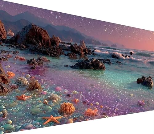 Diamond Painting Erwachsene Groß XXL Sea, 5D Diamond Painting Sternenhimmel, DIY Voller (Runde) Diamant Anfänger Basteln Set, Kreuzstich Malerei für Zimmer Deko Art, Geschsenk Frau 50x100cm 1-0690 von Generisch