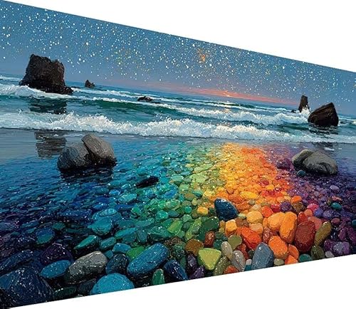 Diamond Painting Erwachsene Groß XXL Sea, 5D Diamond Painting Sternenhimmel, DIY Voller (Runde) Diamant Anfänger Basteln Set, Kreuzstich Malerei für Zimmer Deko Art, Geschsenk Frau 70x140cm G-I698 von Generisch