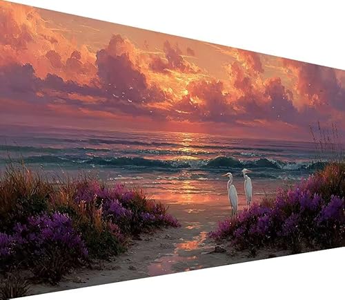 Diamond Painting Erwachsene Groß XXL Vogel, 5D Diamond Painting Sea, DIY Voller (Runde) Diamant Anfänger Basteln Set, Stickerei Kreuzstich Malerei für Zimmer Deko Art, Geschsenk 50x100cm K-SM50 von Generisch