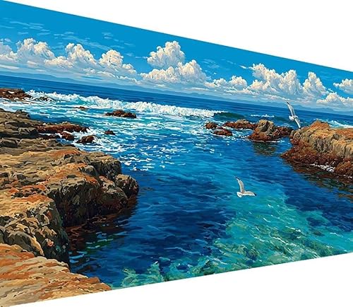 Diamond Painting Erwachsene Groß XXL Vogel, 5D Diamond Painting Sea, DIY Voller (Runde) Diamant Anfänger Basteln Set, Stickerei Kreuzstich Malerei für Zimmer Deko Art, Geschsenk Frau 30x60cm 0-7168 von Generisch