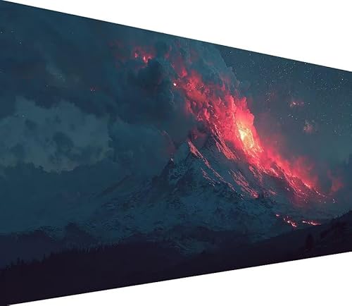Diamond Painting Erwachsene Groß XXL Vulkan, 5D Diamond Painting Winter, DIY Voller (Runde) Diamant Anfänger Basteln Set, Stickerei Kreuzstich Malerei für Zimmer Deko Art, Geschsenk 60x120cm 7-2525 von Generisch
