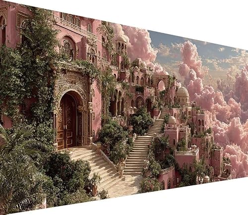 Diamond Painting Erwachsene Groß XXL Wolke, 5D Diamond Painting Architektur, DIY Voller (Runde) Diamant Anfänger Basteln Set, Kreuzstich Malerei für Zimmer Deko Art, Geschsenk Frau 70x140cm 4-8B20 von Generisch