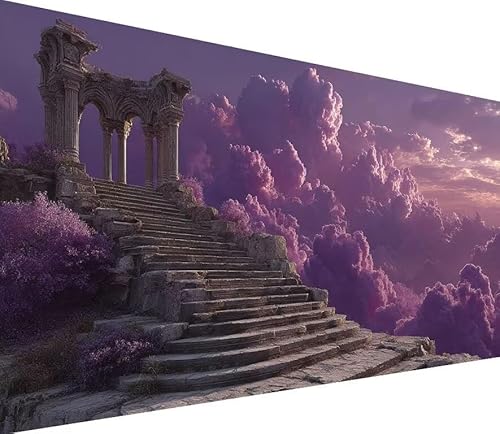 Diamond Painting Erwachsene Groß XXL Wolke, 5D Diamond Painting Treppe, DIY Voller (Runde) Diamant Anfänger Basteln Set, Stickerei Kreuzstich Malerei für Zimmer Deko Art, Geschsenk 70x140cm 1-9392 von Generisch