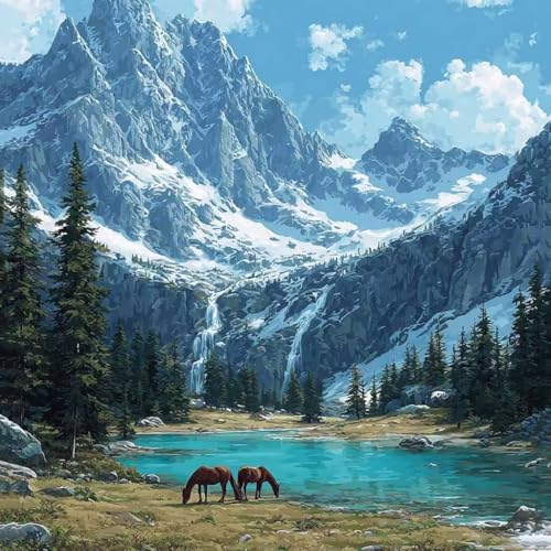 Diamond Painting Erwachsene Horse Diamond Painting Kinder Berg, DIY 5D Bastelset Erwachsene Full Drill Eckige Stickerei Kreuzstich Anfänger Malerei für Home Wall Decor, Geschenk 100x100cm 4-5I64 Diamond Painting Erwachsene Horse Diamond Painting Kinder Berg, DIY 5D Bastelset Erwachsene Full Drill Eckige Stickerei Kreuzstich Anfänger Malerei für Home Wall Decor, Geschenk 100x100cm 4-5I64 von Generisch