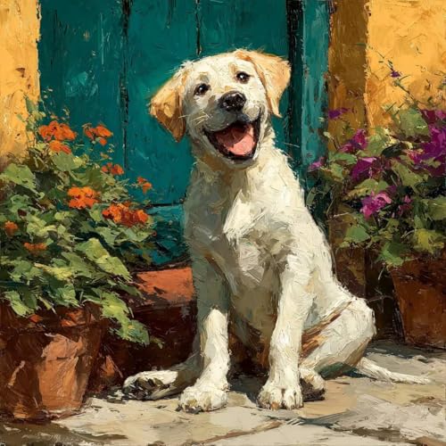 Diamond Painting Erwachsene Hund Diamond Painting Kinder Blume, DIY 5D Bastelset Erwachsene Full Drill Eckige Stickerei Kreuzstich Anfänger Malerei für Home Wall Decor, Geschenk 100x100cm Q-3662 Diamond Painting Erwachsene Hund Diamond Painting Kinder Blume, DIY 5D Bastelset Erwachsene Full Drill Eckige Stickerei Kreuzstich Anfänger Malerei für Home Wall Decor, Geschenk 100x100cm Q-3662 von Generisch
