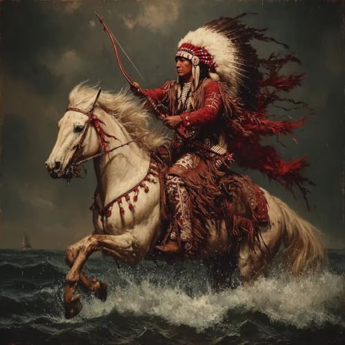 Diamond Painting Erwachsene Indisch Diamond Painting Kinder Horse, DIY 5D Bastelset Erwachsene Full Drill Eckige Stickerei Kreuzstich Anfänger Malerei für Home Wall Decor, Geschenk 80x80cm O-1J47 von Generisch
