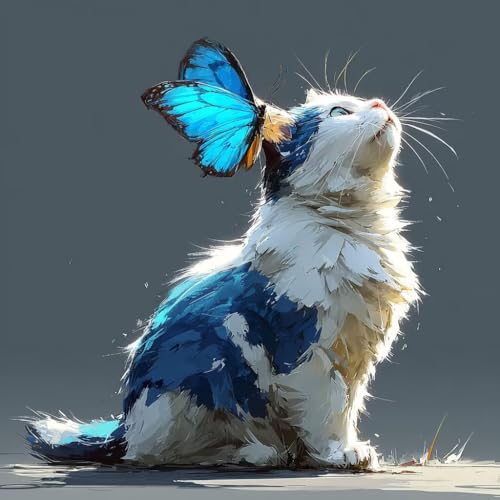 Diamond Painting Erwachsene Katze Diamond Painting Kinder Schmetterling, DIY 5D Bastelset Erwachsene Full Drill Eckige Stickerei Kreuzstich Anfänger Malerei für Wall Decor, Geschenk 40x40cm 6-X696 Diamond Painting Erwachsene Katze Diamond Painting Kinder Schmetterling, DIY 5D Bastelset Erwachsene Full Drill Eckige Stickerei Kreuzstich Anfänger Malerei für Wall Decor, Geschenk 40x40cm 6-X696 von Generisch