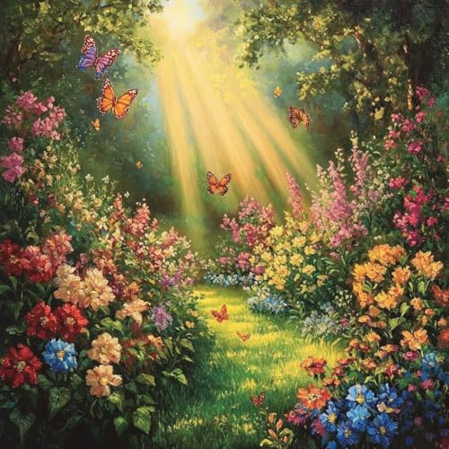 Diamond Painting Erwachsene Set Garden Diamant Painting Bilder Anfänger, 5D Full Drill Diamant Malerei, DIY Crystal Art 100x100cm Groß Kits Arts Geschenk für Home Wand Décor 424 von Generisch
