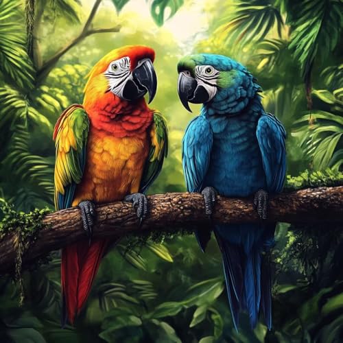 Diamond Painting Erwachsene Set Parrot Diamant Painting Bilder Anfänger, 5D Full Drill Diamant Malerei, DIY Crystal Art 80x80cm Groß Kits Arts Geschenk für Home Wand Décor 676 von Generisch