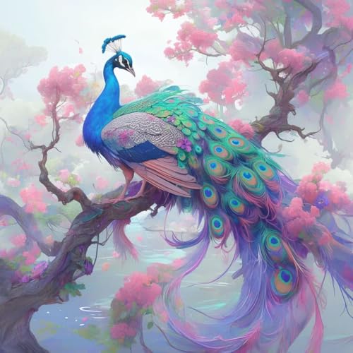 Diamond Painting Erwachsene Set Peacock Diamant Painting Bilder Anfänger, 5D Full Drill Diamant Malerei, DIY Crystal Art 80x80cm Groß Kits Arts Geschenk für Home Wand Décor 684 von Generisch
