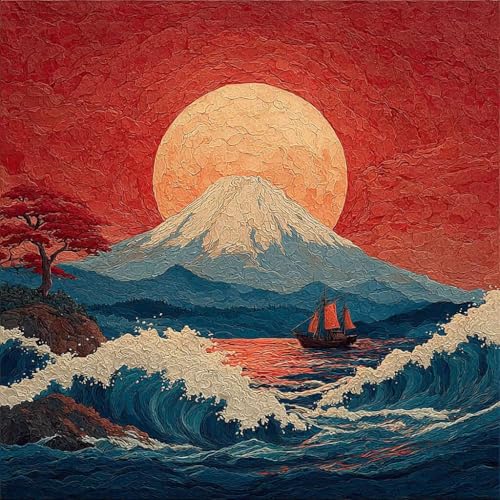 Diamond Painting Erwachsene Vulkan Fuji Diamond Painting Kinder Sea, DIY 5D Bastelset Erwachsene Full Drill Eckige Stickerei Kreuzstich Anfänger Malerei für Home Wall Decor, Geschenk 50x50cm 0-2F73 Diamond Painting Erwachsene Vulkan Fuji Diamond Painting Kinder Sea, DIY 5D Bastelset Erwachsene Full Drill Eckige Stickerei Kreuzstich Anfänger Malerei für Home Wall Decor, Geschenk 50x50cm 0-2F73 von Generisch