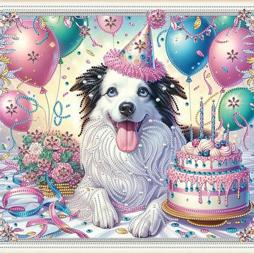 Diamond Painting Hund Geburtstag Tiere 5D Diamant Malerei für Erwachsene Kristall Strass Handwerk Stickerei Malen nach Zahlen für DIY Wanddekoration 40 x 40 cm Diamond Painting Hund Geburtstag Tiere 5D Diamant Malerei für Erwachsene Kristall Strass Handwerk Stickerei Malen nach Zahlen für DIY Wanddekoration 40 x 40 cm von Generisch