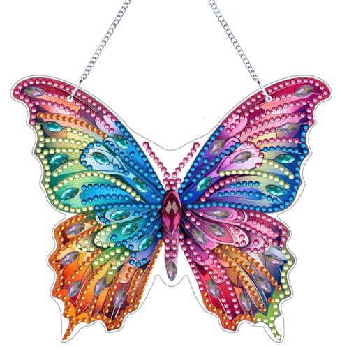 Diamond Painting Schmetterling Anhänger 5D Diamant Painting Kranz mit Kette Diamant Malerei Fensterbilder Wandbehang Kits für Fenster Wand Und Eingang Decor Geschenk Diamond Painting Schmetterling Anhänger 5D Diamant Painting Kranz mit Kette Diamant Malerei Fensterbilder Wandbehang Kits für Fenster Wand Und Eingang Decor Geschenk von Generisch