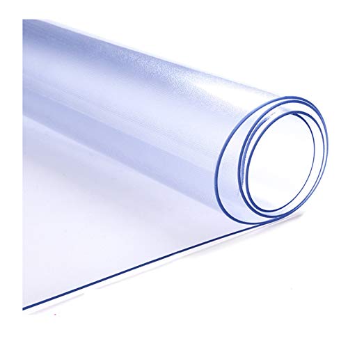 Dicke, runde Kunststoff-Tischschutzmatte, 1,2 mm, hitzebeständig, rutschfest, weiche Gummi-Bodenmatte (90 x 90 cm) für Glastische, Esszimmer, Küche und Zuhause von Generisch