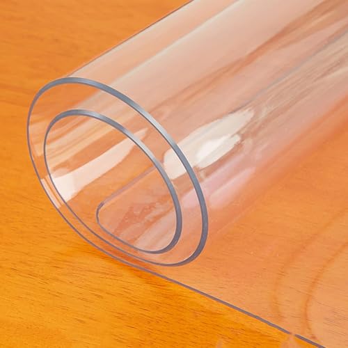 Dicke transparente Kristall-Tischdecke, wasserdichte PVC-Rechteckabdeckung, Kunststoff-Tischschutz für Küche & Esszimmer, langlebige Schutzfolie für Tisch von Generisch
