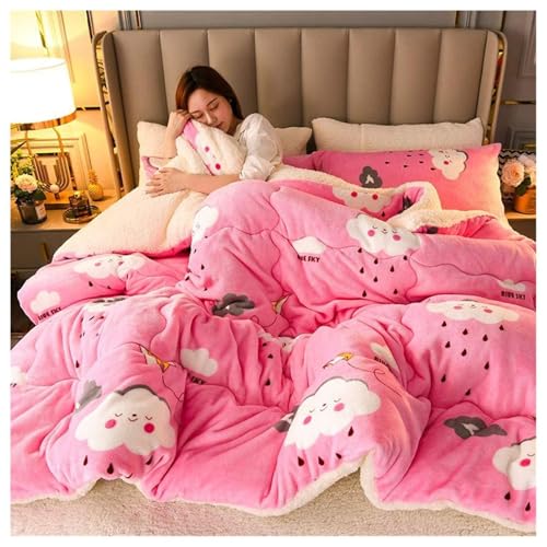 Dicker und dichter Fleece-Lamm-Samtstoff, Winter-Baumwolldecke, warmer Kaschmir-Steppkern, superweiche Bettwäsche, Woll-Fleece-Decke Dicker und dichter Fleece-Lamm-Samtstoff, Winter-Baumwolldecke, warmer Kaschmir-Steppkern, superweiche Bettwäsche, Woll-Fleece-Decke von Generisch