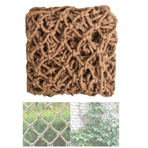 Dickes Juteseil, Outdoor-Pflanzenstütznetz, Garten-Rankpflanze, natürliches Netz mit Jute-Schnur zum Befestigen oder Klettern von Pflanzen (2 m x 5 m) von Generisch