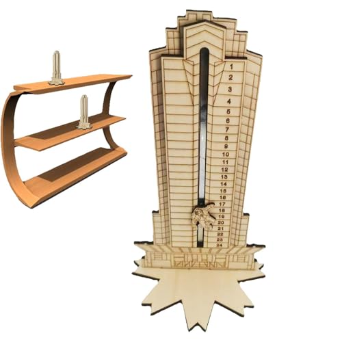 Die Hard Ornament - Countdown-Kalender aus Holz für Erwachsene | Tischdeko aus Holz | Hans Gruber Fall | Weihnachts-Countdown-Kalender von Generisch