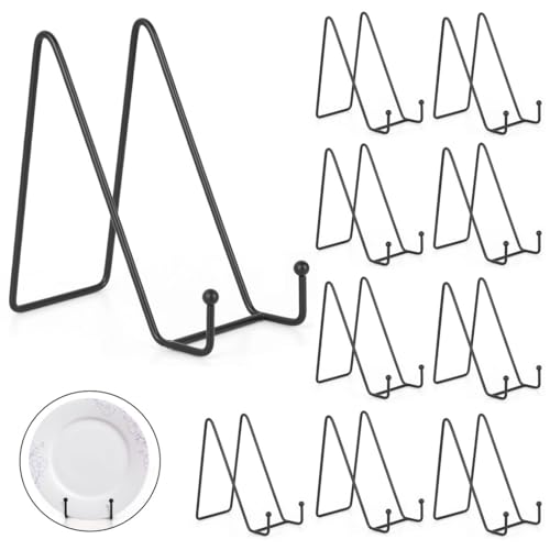 Display-Staffeleien, Tisch-Metallständer für Fotos, Bücher, Teller, Rahmen, Kunstwerke, kompaktes Design, Halter für Regal oder Schreibtisch, 10 Stück von Generisch