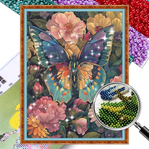 Generisch Butterfly Bead Embroidery Kit Erwachsene Schmetterling 30x40cm von Generisch