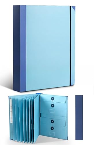 Dokumentenmappe, A4, Folio-Reisemappe für Immobilien, Schule und Büro, multifunktional, mit Etiketten und Taschen, Blau Dokumentenmappe, A4, Folio-Reisemappe für Immobilien, Schule und Büro, multifunktional, mit Etiketten und Taschen, Blau von Generisch