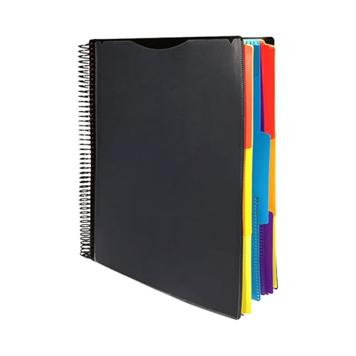Dokumentenmappe A4, Fächermappe Ordnungsmappe Mappen Ordnersystem, 6 Fächer Dokumenten-Organizer, Erweiterbar Ordnungsmappe Mappe, Ordner für Büro, Geschäftsreise, Zuhause,Schwarz von Generisch