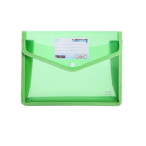 Dokumentenmappe A4, Wasserdicht Dokumententasche A4, Sammelmappen Mit Druckknopf Kunststoff Umschlag Mappe Wasserdicht Sichttasche Dokumenten Mit Karte Mappe Für Reise Büro Dokument Schule (Grün) von Generisch