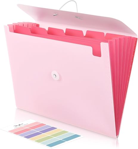 Dokumentenmappe A4 mit 7 Fächern, Ordner mit Gummizug, Dokumentenorganizer für Büro und Schule, Pink Dokumentenmappe A4 mit 7 Fächern, Ordner mit Gummizug, Dokumentenorganizer für Büro und Schule, Pink von Generisch