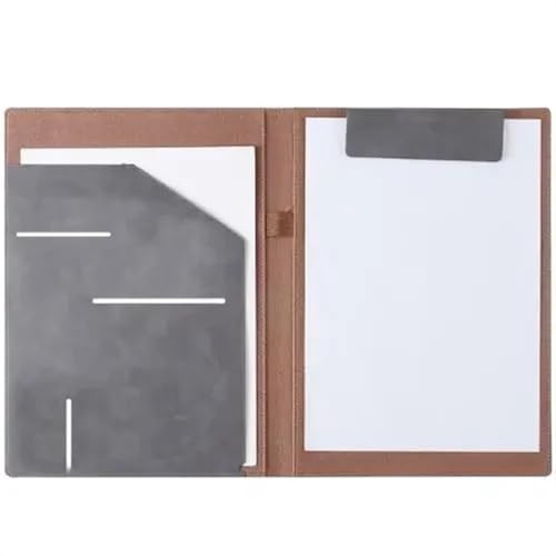 Dokumentenmappe aus Leder, A4, für Dokumente, Rechnungen und Notizen, stilvoll für Geschäftsreisen und Hotel, praktisch und tragbar, Grau Dokumentenmappe aus Leder, A4, für Dokumente, Rechnungen und Notizen, stilvoll für Geschäftsreisen und Hotel, praktisch und tragbar, Grau von Generisch