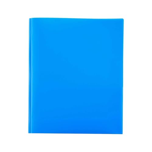 Dokumentenmappe mit 2 Fächern, ULTRAFLACHER A4 Schnellhefter, Nur 0,3cm Dicke, Doppeltaschen + 3-Loch-Hefter für 80 Blatt, Platzsparend für Aktenschrank & Schultasche (Blau) von Generisch