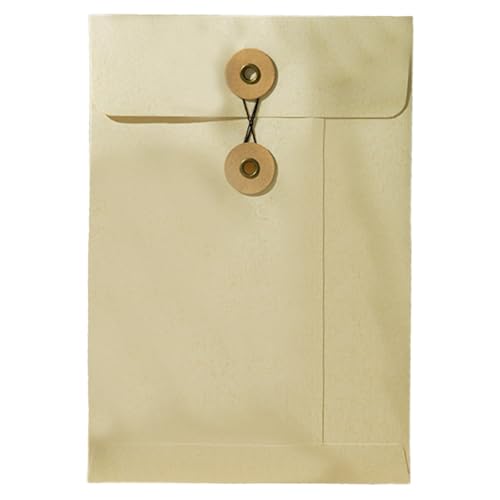 Dokumententasche Kraftpapier Briefumschläge Dokumente aus Pappe Braunes Mappe mit Wickeldichtung Klein Kraft-Umschlag für Büro Schule Zuhause Rechnungen Quittungen Grußkarten (A, One Size) von Generisch