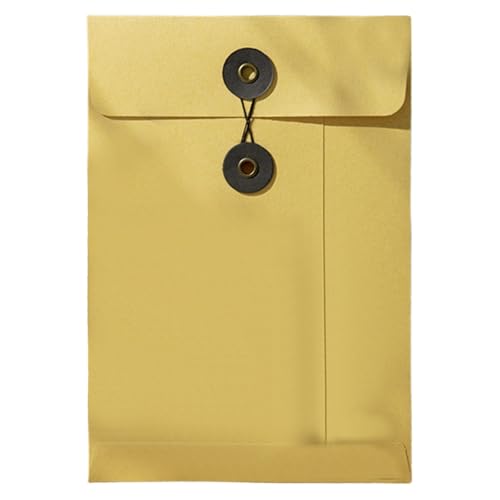 Dokumententasche Kraftpapier Briefumschläge Dokumente aus Pappe Braunes Mappe mit Wickeldichtung Klein Kraft-Umschlag für Büro Schule Zuhause Rechnungen Quittungen Grußkarten (C, One Size) von Generisch