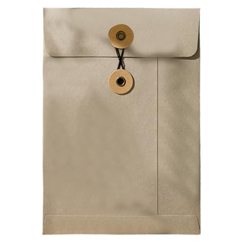 Dokumententasche Kraftpapier Briefumschläge Dokumente aus Pappe Braunes Mappe mit Wickeldichtung Klein Kraft-Umschlag für Büro Schule Zuhause Rechnungen Quittungen Grußkarten (E, One Size) von Generisch
